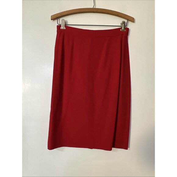 Vintage Red Gold Joseph Ribkoff Skirt and Jacket Suit Set Size 10 - Picture 5 of 14